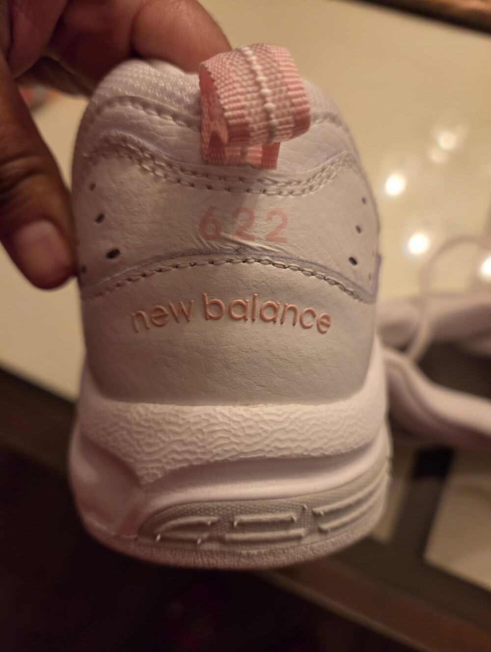New Balance 622 White and Pink Sneakers